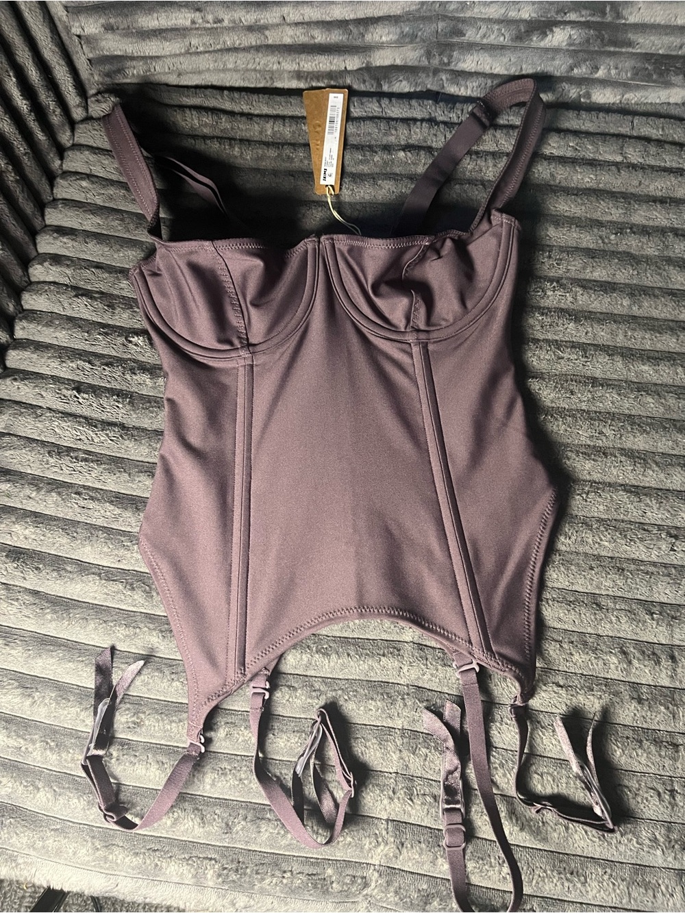 SKIMS Body Corset Raisin XS NWT Garter Strap Bustier Shapewear